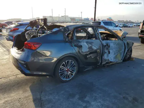 2021 Kia Forte Gt VIN 3KPF44AC3ME309151 фото 3