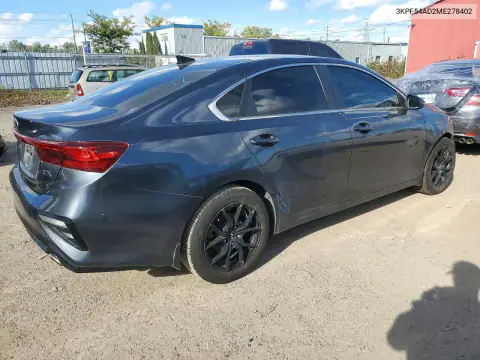 3KPF54AD2ME278402 — 2021 Kia Forte, фото 3 с аукциона Copart, Передняя часть