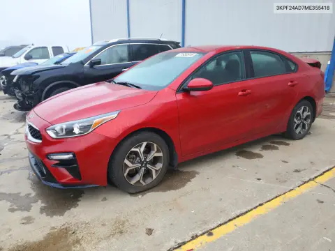 3KPF24AD7ME355418 — 2021 Kia Forte, Задняя часть, фото до ремонта