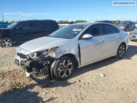 2021 Kia Forte Lxs VIN 3KPF24AD0ME378149 фото 1