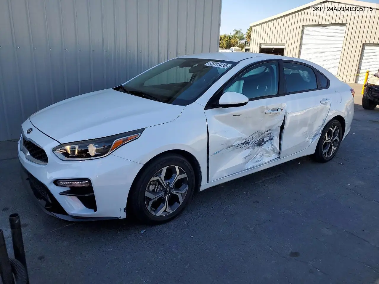 3KPF24AD3ME305115 Kia Forte 2021 — повреждение Сторона, фото до ремонта