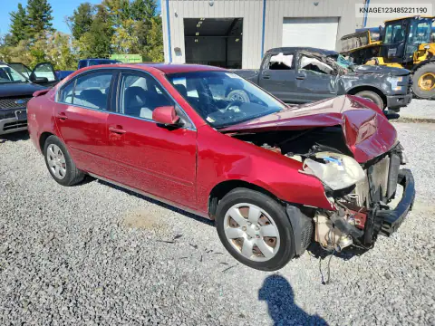 KNAGE123485221190 — 2008 Kia Optima, фото 4 с аукциона Copart, Передняя часть