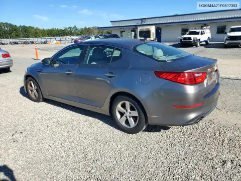 5XXGM4A71FG517353 — 2015 Kia Optima, фото 2 с аукциона Copart, Задняя часть
