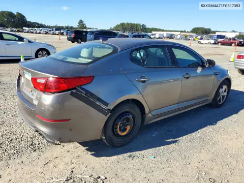 5XXGM4A71FG517353 — 2015 Kia Optima, фото 3 с аукциона Copart, Задняя часть