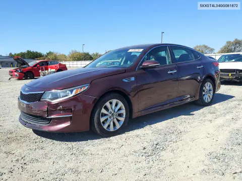 5XXGT4L34GG081872 — 2016 Kia Optima, Передняя часть, фото до ремонта