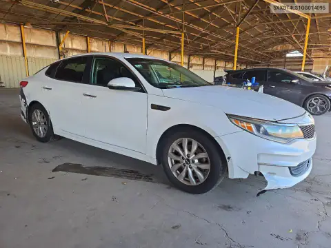 5XXGT4L31GG014095 — 2016 Kia Optima, фото 4 с аукциона Copart, Передняя часть