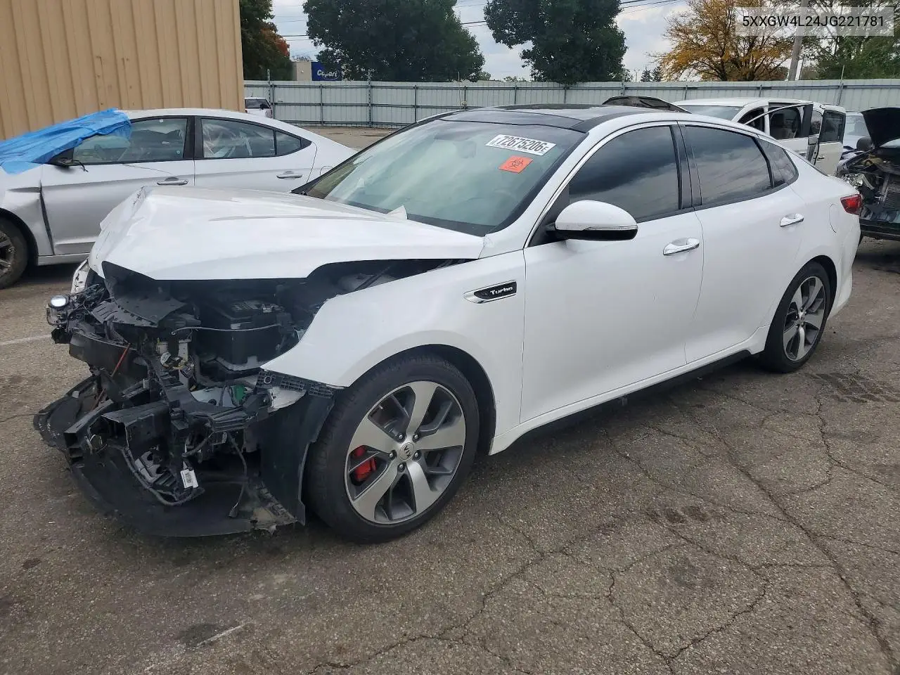 5XXGW4L24JG221781 Kia Optima 2018 — повреждение Передняя часть, фото до ремонта