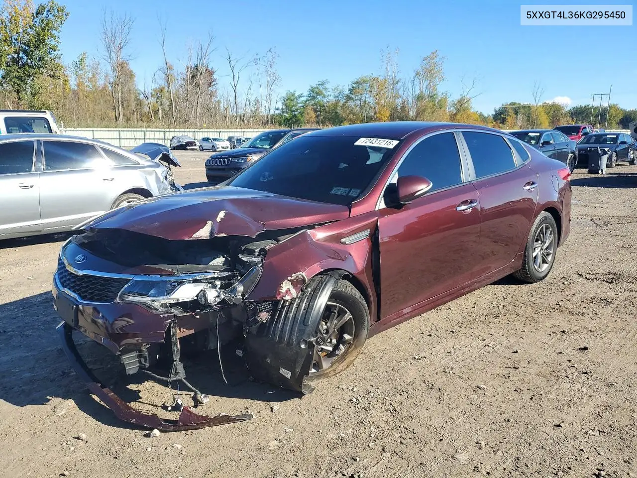 2019 Kia Optima Lx VIN 5XXGT4L36KG295450 фото 1