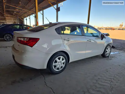 KNADM4A31G6637439 — 2016 Kia Rio, фото 3 с аукциона Copart, Передняя часть