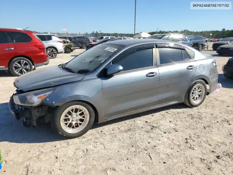 3KPA24AB7KE197152 — 2019 Kia Rio, Передняя часть, фото до ремонта