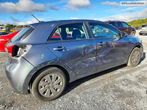 2019 Kia Rio S VIN 3KPA25AB9KE243831 фото 3