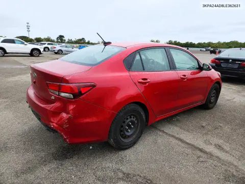 2020 Kia Rio S VIN 3KPA24AD8LE362631 фото 3