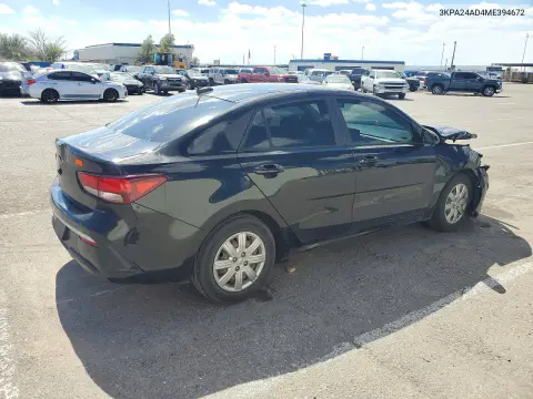2021 Kia Rio Lx VIN 3KPA24AD4ME394672 фото 3
