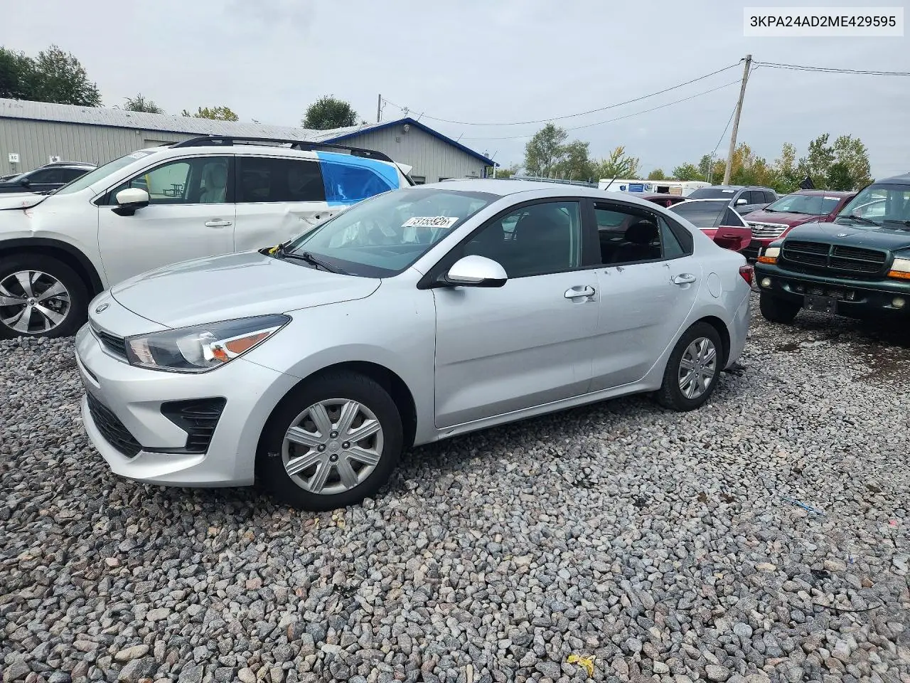 3KPA24AD2ME429595 Kia Rio 2021 — повреждение Боковая часть, фото до ремонта