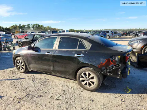 2022 Kia Rio S VIN 3KPA24AD9NE506772 фото 2