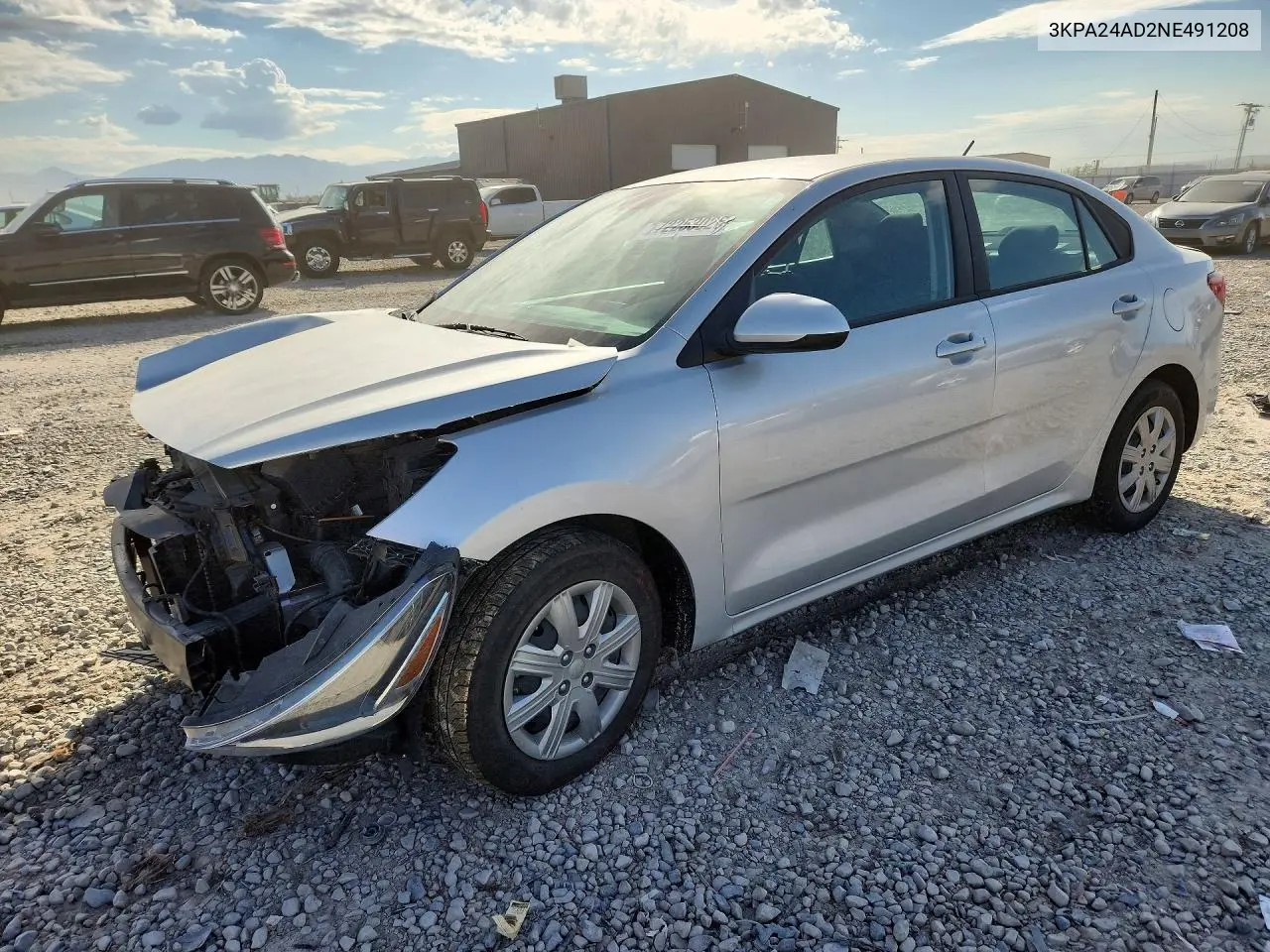 2022 Kia Rio S VIN 3KPA24AD2NE491208 фото 1