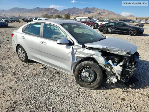 2022 Kia Rio S VIN 3KPA24AD2NE491208 фото 4