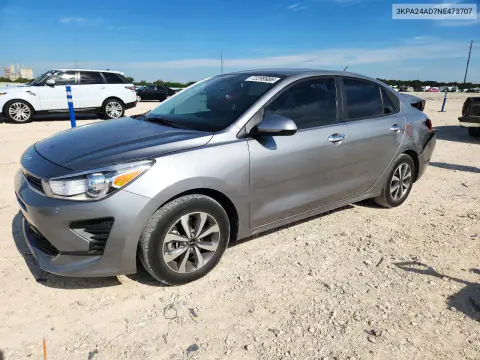 3KPA24AD7NE473707 — 2022 Kia Rio, Задняя часть, фото до ремонта