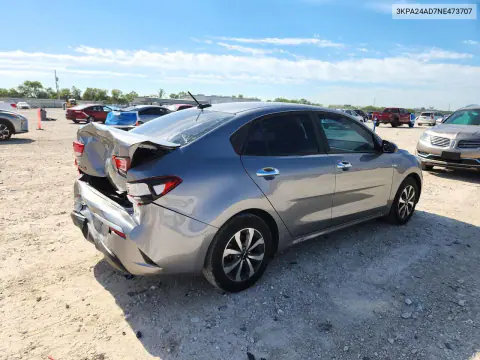 2022 Kia Rio S VIN 3KPA24AD7NE473707 фото 3