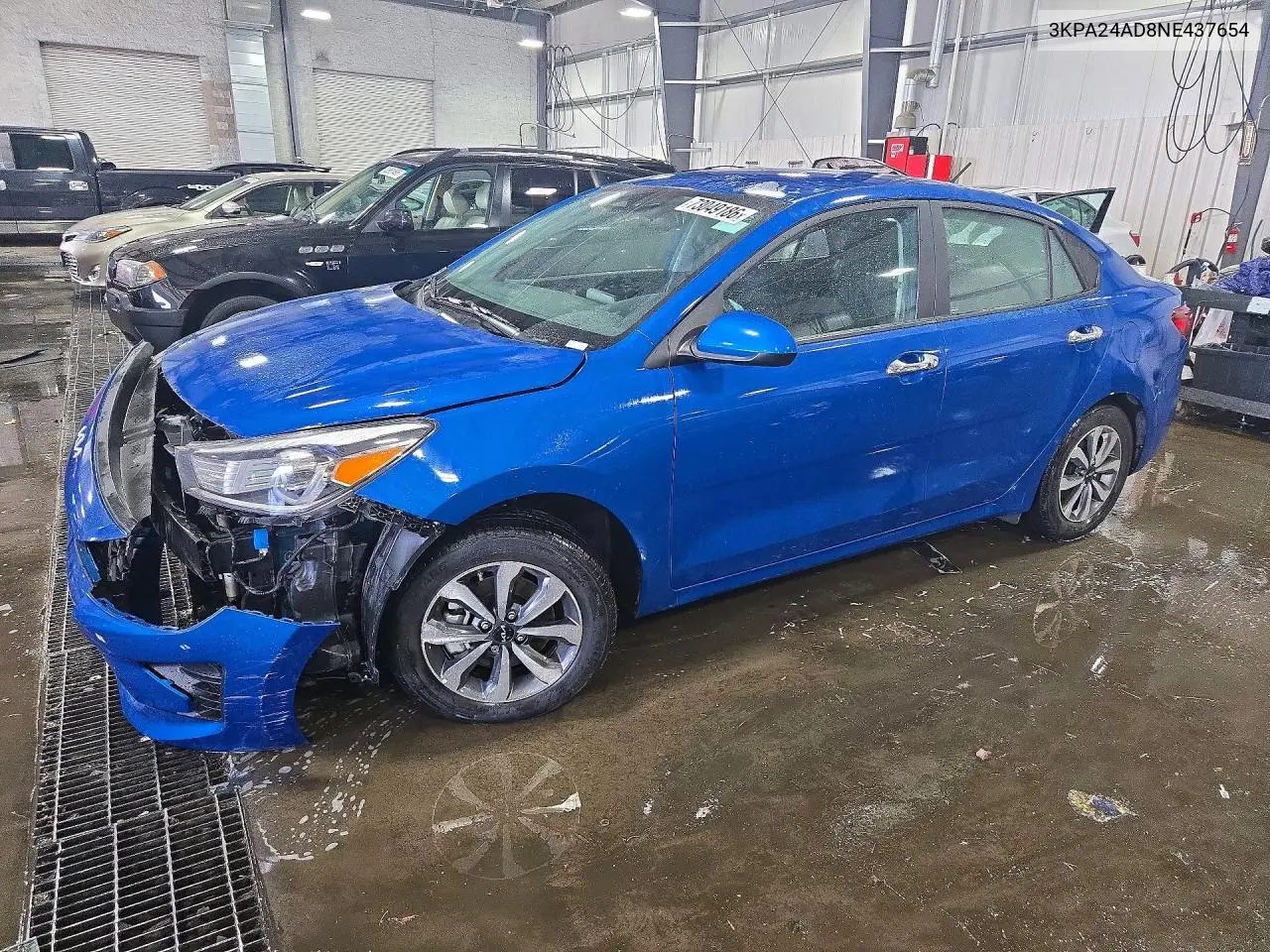 3KPA24AD8NE437654 Kia Rio 2022 — повреждение Передняя часть, фото до ремонта