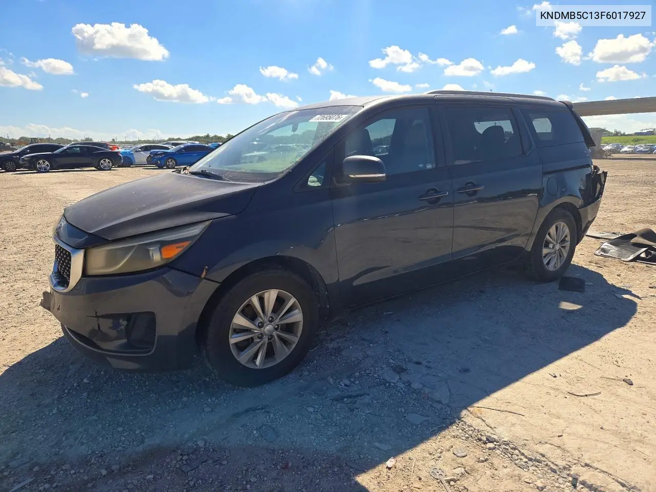 KNDMB5C13F6017927 Kia Sedona 2015 — повреждение Задняя часть, фото до ремонта