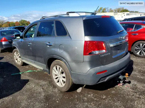 2011 Kia Sorento Lx VIN 5XYKT4A24BG181933 фото 2