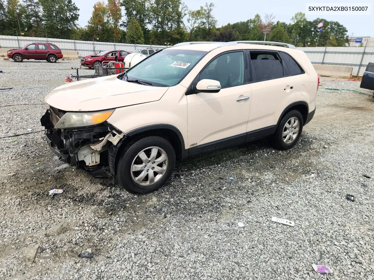 2011 Kia Sorento Lx VIN 5XYKTDA2XBG150007 фото 1