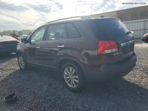 2011 Kia Sorento Lx VIN 5XYKTDA21BG114738 фото 2