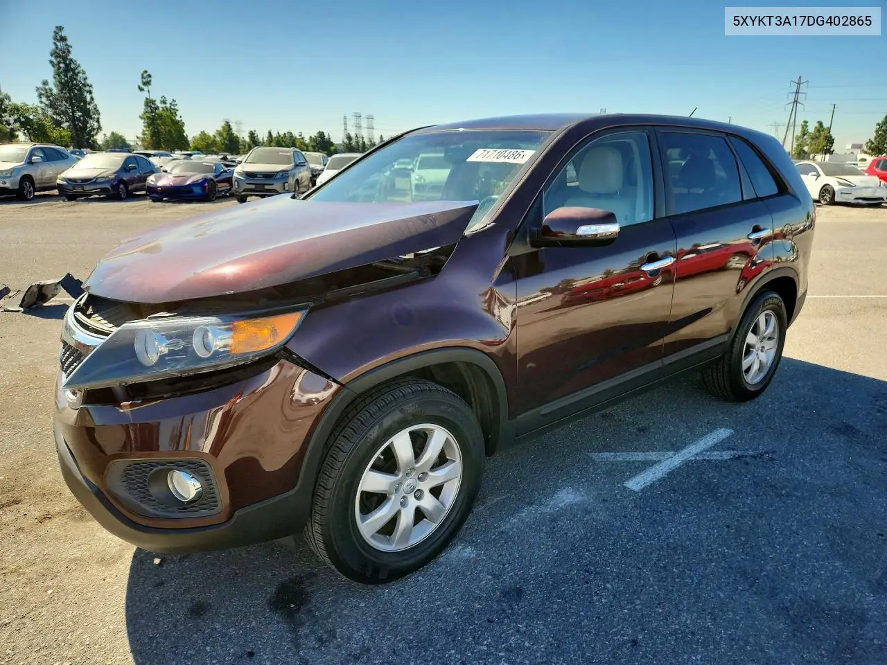 2013 Kia Sorento Lx VIN 5XYKT3A17DG402865 фото 1