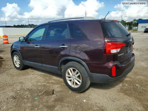 2014 Kia Sorento Lx VIN 5XYKT3A69EG478598 фото 2