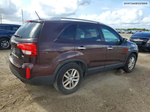 2014 Kia Sorento Lx VIN 5XYKT3A69EG478598 фото 3
