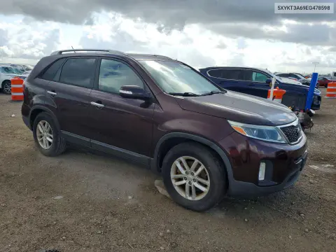 2014 Kia Sorento Lx VIN 5XYKT3A69EG478598 фото 4