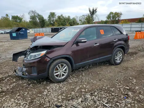 5XYKT3A60FG642922 — 2015 Kia Sorento, Передняя часть, фото до ремонта