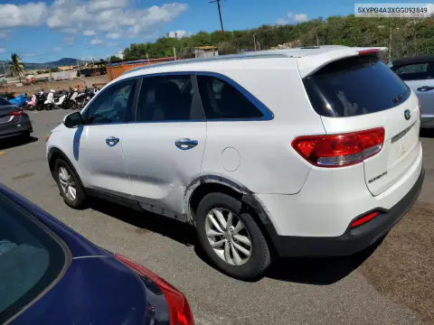 5XYPG4A3XGG093849 — 2016 Kia Sorento, фото 2 с аукциона Copart, Боковая часть