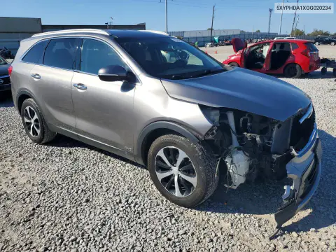 2016 Kia Sorento Ex VIN 5XYPHDA1XGG020234 фото 4