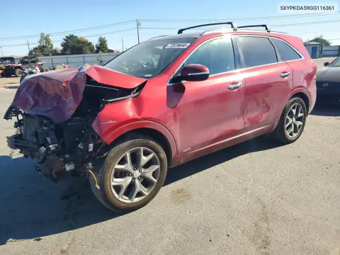 5XYPKDA59GG116361 — 2016 Kia Sorento, Передняя часть, фото до ремонта