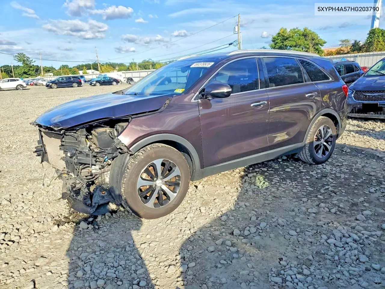 5XYPH4A57HG203790 Kia Sorento 2017 — повреждение Передняя часть, фото до ремонта