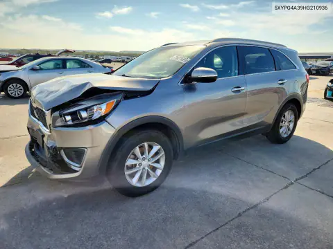 5XYPG4A39HG210936 — 2017 Kia Sorento, Передняя часть, фото до ремонта