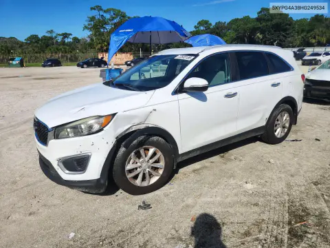 5XYPG4A38HG249534 — 2017 Kia Sorento, Передняя часть, фото до ремонта