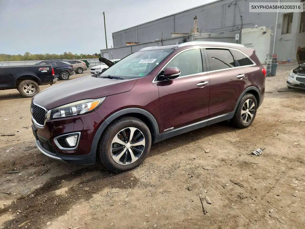 2017 Kia Sorento Ex VIN 5XYPHDA58HG200316 фото 1