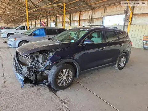 5XYPG4A33JG343584 — 2018 Kia Sorento, Передняя часть, фото до ремонта