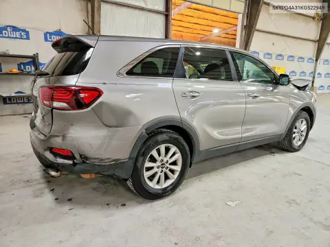 2019 Kia Sorento L VIN 5XYPG4A31KG522949 фото 3