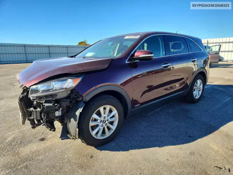 5XYPGDA35KG568333 — 2019 Kia Sorento, Передняя часть, фото до ремонта