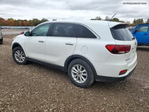 5XYPGDA39KG574569 — 2019 Kia Sorento, фото 2 с аукциона Copart, Передняя часть