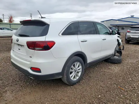 5XYPGDA39KG574569 — 2019 Kia Sorento, фото 3 с аукциона Copart, Передняя часть