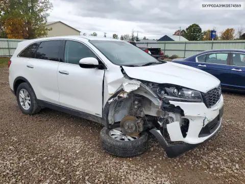 5XYPGDA39KG574569 — 2019 Kia Sorento, фото 4 с аукциона Copart, Передняя часть
