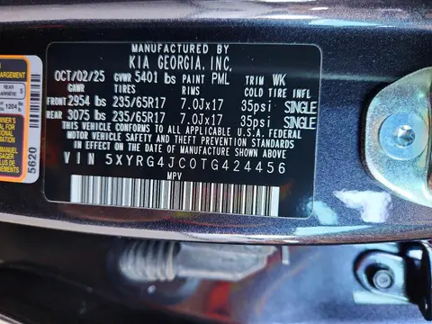2026 KIA Sorento VIN 5XYRG4JC0TG424456 фото 13