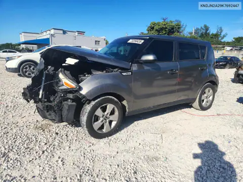 KNDJN2A29K7692447 Kia Soul 2019 — повреждение Передняя часть, фото до ремонта