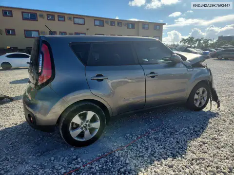 KNDJN2A29K7692447 — 2019 Kia Soul, фото 3 с аукциона Copart, Передняя часть