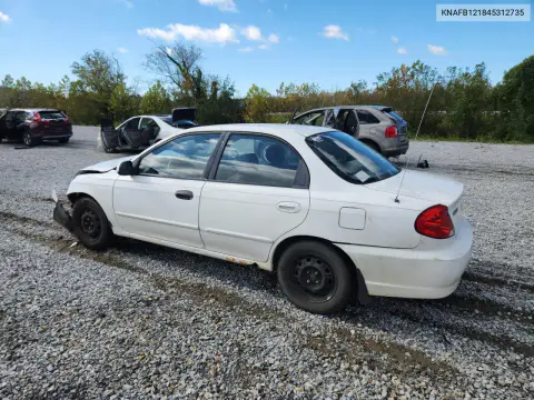 2004 Kia Spectra Base VIN KNAFB121845312735 фото 2